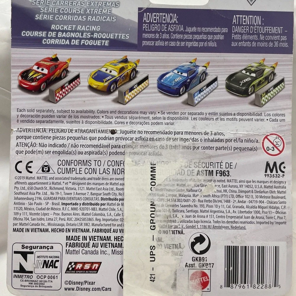 Disney Pixar Cars XRS Rocket Racing Barry DePedal Purple Orange Mattel GKB91